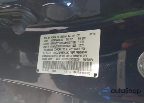 2015 Honda Cr-V Ex z USA, uszkodzony, nr VIN 3CZRM3H55FG706330